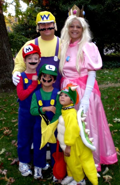 Wario, Princess Peach, Mario, Luigi & Bowser costumes