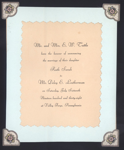 Deloy Leatherman Ruth Tuttle Wedding Invitation